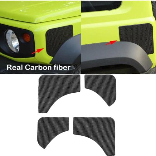 4*Real Carbon Fiber Front & Back Leaf Protection Cover For Suzuki Jimny 2019
