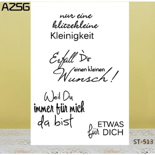 AZSG German Word/Letter Clear Stamps/Seals For DIY Scrapbooking/Card Making/Album Decorative Silicone Stamp Crafts
