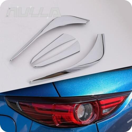 For Mazda CX5 CX-5 2017 2018 2019 Rear Tail Light Lamp Cover Trim Eyebrow Eyelid Decoration Protector Chrome car Styling