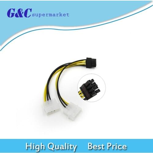 Dual 4-Pin Molex LP4 To 8-Pin PCI Express ATX PSU Power Adapter Cable 16cm diy electronics