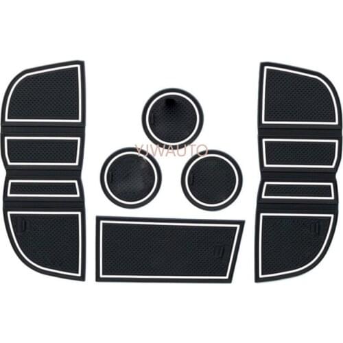 Door Slot Mat for Benz Smart Fortwo 2015-2017 Gate Groove Cushion Car Door Rubber Cup Holder Mats Anti-slip Carpets Position