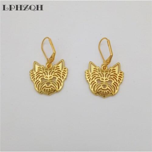 LPHZQH 2017 Fashion Alloy Cute Pet Yorkshire Terrier Earings For Women Girl Lover Unique Christmas Birthday Lovely Gift Jewelry