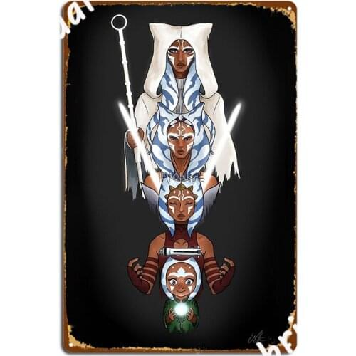 Ahsoka Tano Poster Metal Plaque Poster Pub Garage Painting Décor Cinema Kitchen Vintage Tin Sign Poster