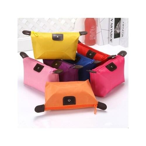 Cute dumplings makeup bag candy color folded dumplings storage bag waterproof wash bag