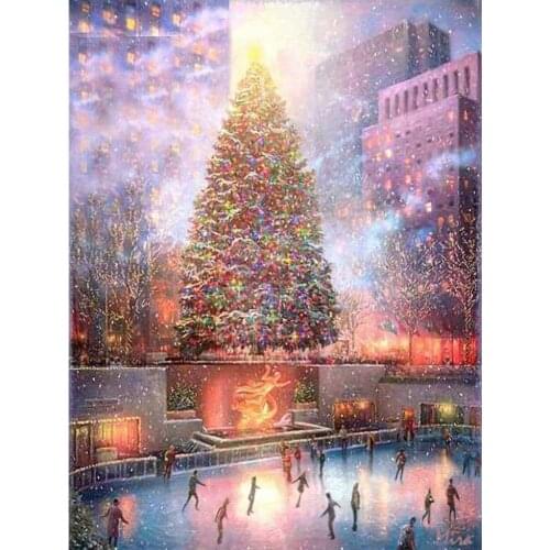 Christmas Tree Cross Stitch 11CT Kit Craft Needlework Set Canvas Printed Cotton Thread Christmas Gift Home Decor New Design