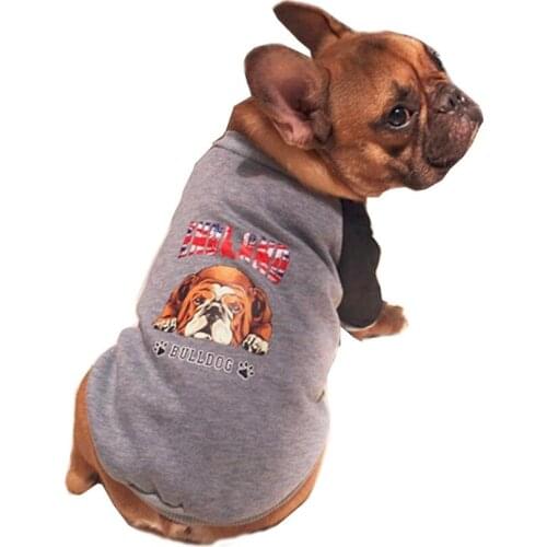 New Arrival Bulldog Coat With Printing On Back Pet Dogs Two Legs Cotton Coat Small Puppy Dogs Clothing