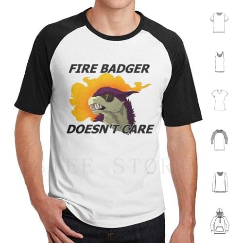 Fire Badger Doesn'T Care Shiny! T Shirt Diy Big Size 100% Cotton Shiny Typhlosion Shiny Typhlosion Johto Johto Badger Honey