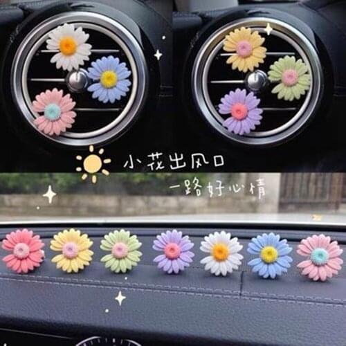 6PCS Car Flower Air Outlet Aromatherapy Clip Car Air Freshener Outlet Perfume Solid Perfume Decoration Clips With Tablets