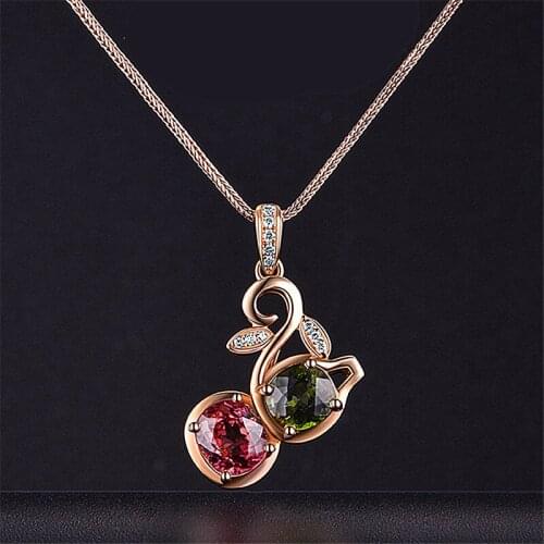 Bright Crystal Color Plant Life Pendant Necklace For Women Jewelry Fashion Silver 925 Necklace Girl Choker Accessories Lady Gift