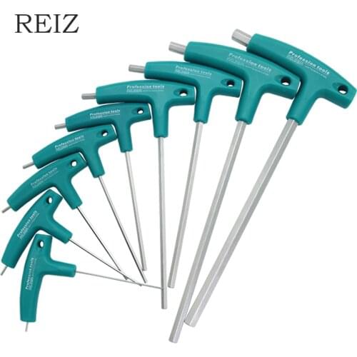 REIZ Hexagon Wrench Allen Key 6/9 Pcs Set Hex Screw Nuts Spanner 1.5-10mm T-Shaped Handle Automobile Repair Household Tool Kits