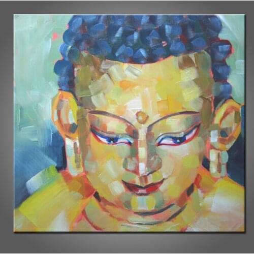 Hand-painted Impression Buddha Oil Painting Hand-painted Buddha Portrait Oil Painting On Canvas For Living Room Decoration