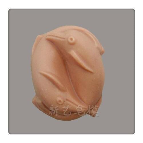 Lovely Dolphin DIY Silicone Soap Mold 3D Art Silicone Molds for Handmade Soap Making