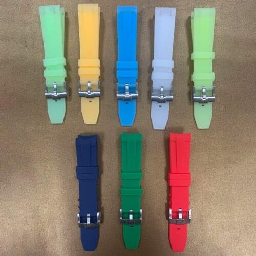 Silicone luminous strap width 20mm multi-color watch waterproof fluorescent green white yellow green