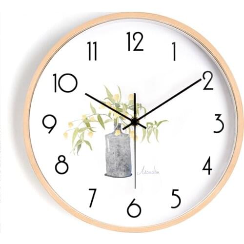 Modern Design Creative Wall Clock Wood Kitchen Living Room Bedroom Home Decor Wall Watch Digital Wall Clock Brief Europe Needle