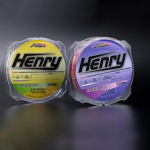 Sport Fishing Line Nylon Tapered Line 220m Henry Series Popular Strong Strength Line