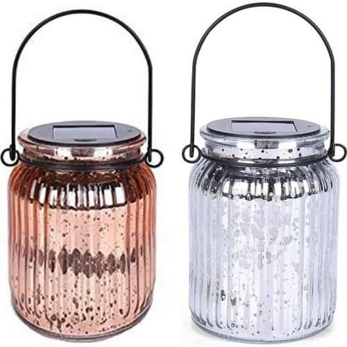 Solar Mason Jar Light Outdoor Garden Decoration Glass Ball Hanging Lamp Balcony Decoration Solar Glass Jar Lamps Christmas Light
