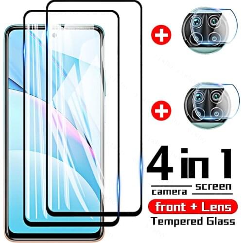 4 In 1 Tempered Glass for Xiaomi Mi 10T Lite 10 T Pro 5G Full Cover Screen Protector Glass Mi 11i 11 Lite 11x 5g Camera Lens
