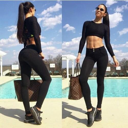 Melody Mid Waist Dark Pants Fall Push UP Jeggings For Women XXXL Plus Size Regular Rise Skinny Trousers