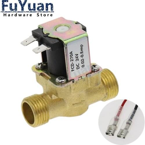 1PC DC 12V 24V AC 220V G1/2'' NC/NO Brass Electric Solenoid Valve For Solar Water Heater