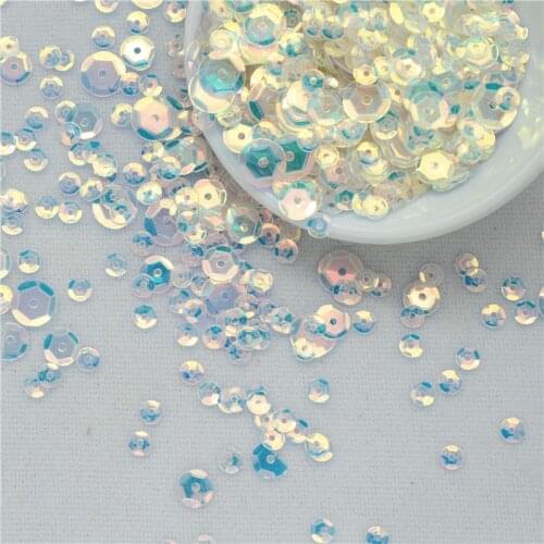1500pcs(25g) 6mm Cup Loose Sequins Brilliant Transparent Paillette Sewing,Wedding Craft,Kids DIY Garment Accessories Confetti