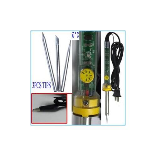 220V 60W Temperature Adjust Soldering Irons + 3pcs TIPS