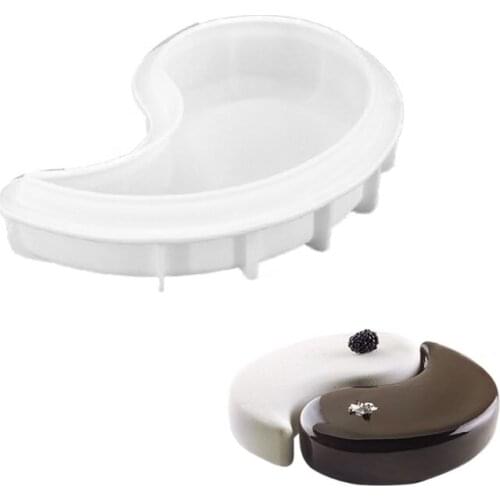 3D YIN YANG Shape Molds Silicone Mold Decorating Mold Icing Candy Sugar Gum Paste Moulds Cake Craft Imprint Baking Moulds