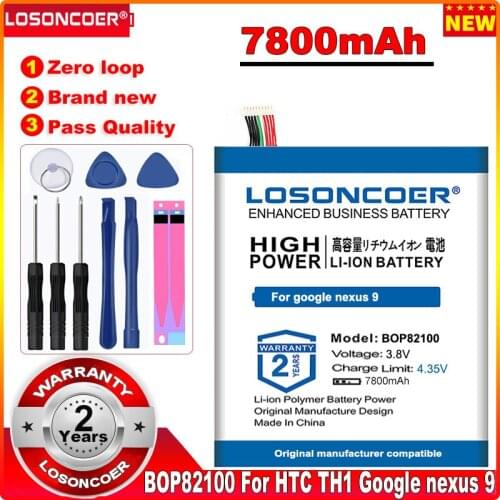 LOSONCOER 7800mAh Latest Production BOP82100 B0P82100 Batteries For HTC TH1 Google Nexus 9 Tablet PC 8.9" Battery+Quick Arrive