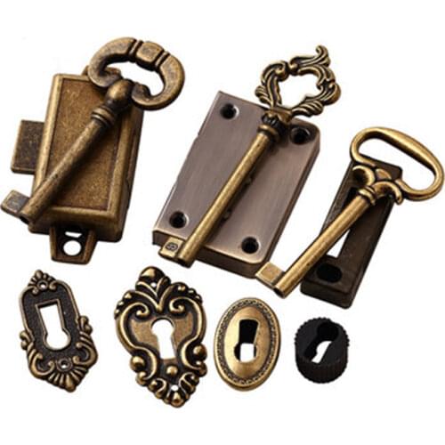 Antique Chinese Drawer Green bronze European Drawer Antique copper cabinet locks Supporting lock Wholesale
