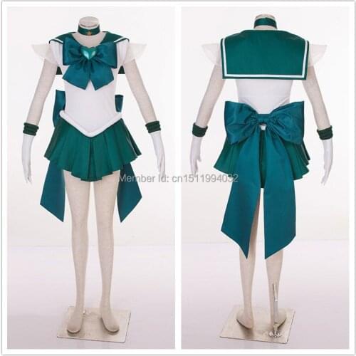 Athemis Sailor Kaiou Michiru Sailor Neptune Super S Anime cosplay costume Custom made Plus Size