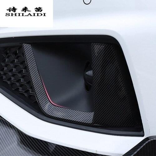 Car styling For Audi A4 B9 Head Front fog lamps cover grille slats lights Stickers decoration Trim Carbon fiber auto Accessories