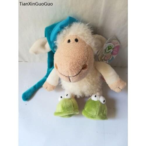 About 25cm white sheep with long hat plush toy soft doll baby toy Christmas gift b1463