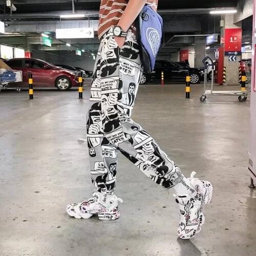 Cool 2020 Hip Hop Pants Amine Print Pencil Pants Men Elastic Waist Track Pants Trousers Mens Womens Fashion Joggers Sweatpants