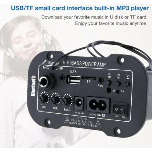 DC12V/24V/220V 25W Car Bluetooth Amplifier Multichannel Powerful Car Audio Subwoofer Car Power Stereo Amp Car Sound Amplifiers