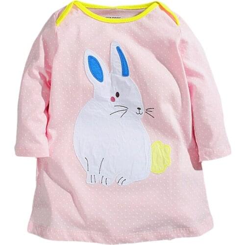 New Girls Dress New Style Cotton Applique Embroidery Long-Sleeved Girls Dress Kids Casual Clothes Brand Children Clothes 1-6Yrs