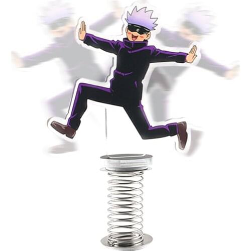 Action Figure Gojou Satoru Spring Shake Fighter Anime Jujutsu Kaisen Gojou Shaking Acrylic Standing Plate Cute Desk Decor Toys