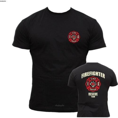 Rescue Point Firefighter Fireman s short sleeve T-Shirt KF8B cotton men t-shirts bigger size 4XL 5XL sbz8149