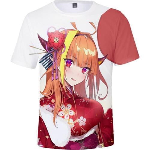 HOLOLIVE VTuber Kiryuu Coco 3D Print Spring and Summer Preppy Men/Women Street Clothes T-shirt Streetwear Kawaii style