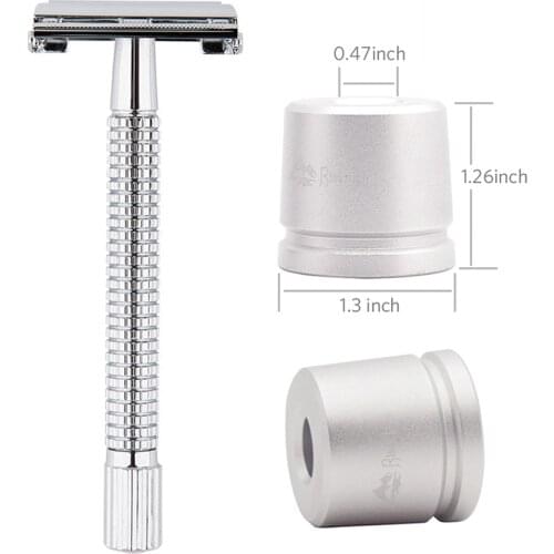 Double Edge Classic Safety Razor Long Handle Butterfly open weishi razor, 1 Handle & 5 blades & 1 Metal base