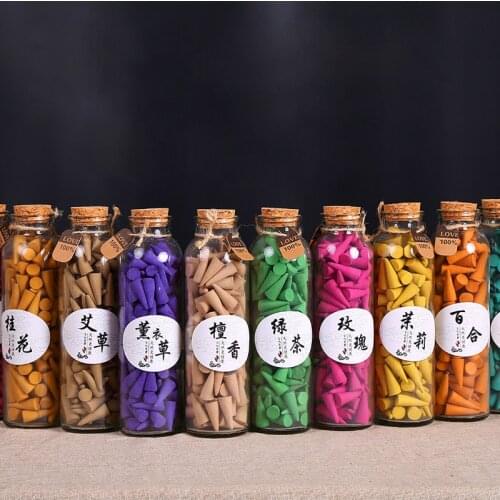 128 Capsules/bottle Sandalwood Incense Interior Bedroom Toilet Odor of Natural Cone Tower Incense Aromatherapy