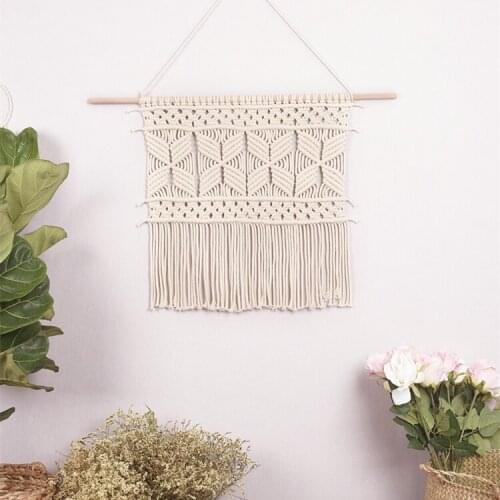 55 Cm X 56 Cm Macrame Wall Art Handmade Cotton Wall Hanging Tapestry with Bohemia Home Wedding Garden Party Decoration