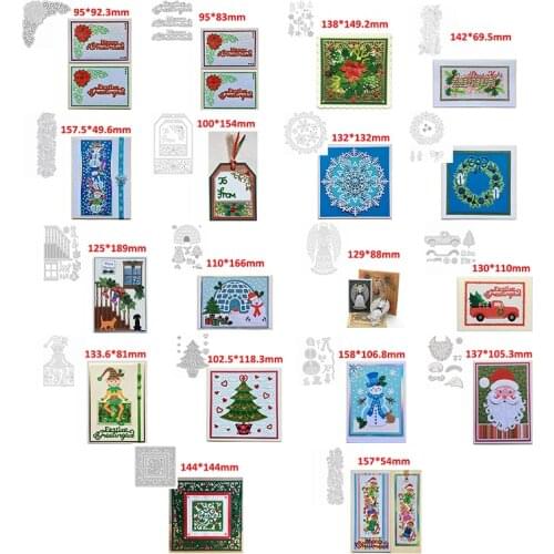 Metal Cutting Dies Santa Claus Elf Snowman Angel Christmas Trees Wreath Lace Music Note Border Tag Craft Paper Cards 2020