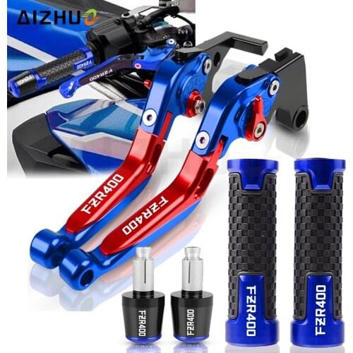 Motorcycle CNC FOR YAMAHA FZR400 FZR 400 1988-1990 1989 Brake Clutch Levers Handle Bar Grips Handbar Ends Knobs FZR 400 Logo