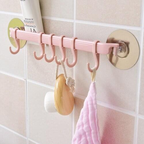 Wall-Mounted Household Adhesive Hooks Multifunctional Bathroom Kitchen Seamless Waterproof Self-Adhesive Hook Clothes Coat Rack