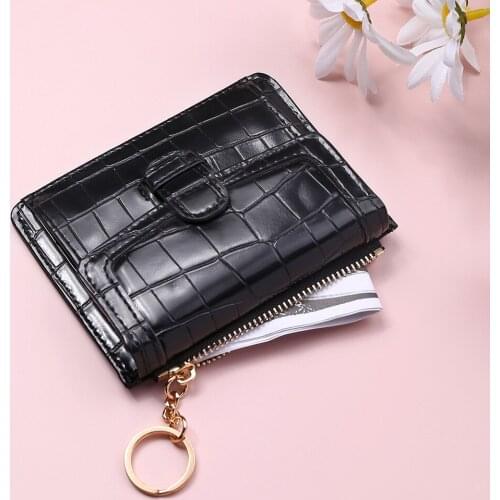 2021 New Vintage Crocodile Pattern Wallet Made Of Leather Small Slim Credit Card Holder Female Short Coin Purse Mini Wallet