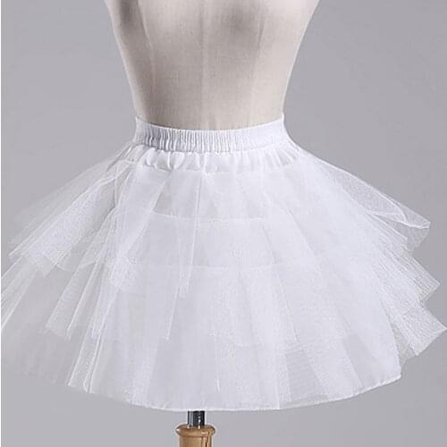 New White or Black Short Petticoats 2021 Women A Line 3 Layers Underskirt for Wedding Dress Jupon Cerceau Mariage Length 45CM