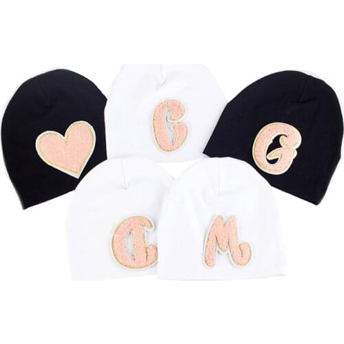 New Baby Stuff Accessories Knit Beanie Hats Cute Boys Girls Cotton Soft Beanies With Letter Caps Infant Solid Newborn Children