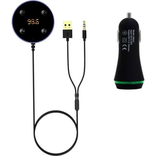 New 2 in 1 Bluetooth Receiver FM Transmitter bluetooth handsfree car kit for smarpthones