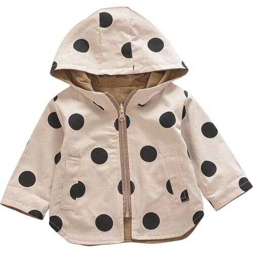 Toddler Baby Boys Clothes Autumn Long Sleeve Dot Hooded Zip Outfits Coat Kids Jackets 0-4Y