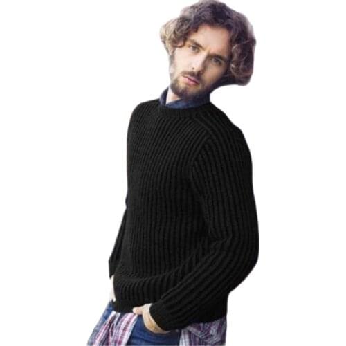 Autumn and winter solid color men knitted sweaters keep warm thicken sweater men high quality jumper mens pullover jersey hombre