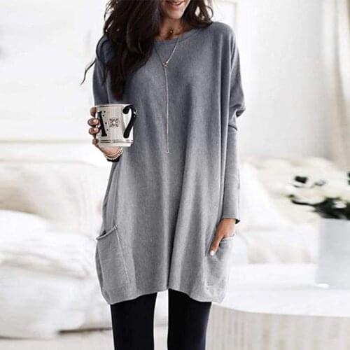 Autumn Plus Size Tunic Womens Tops and Blouses Loose Gradient Color Top Casual Long Sleeve Blouse Blusas Mujer De Moda 2020